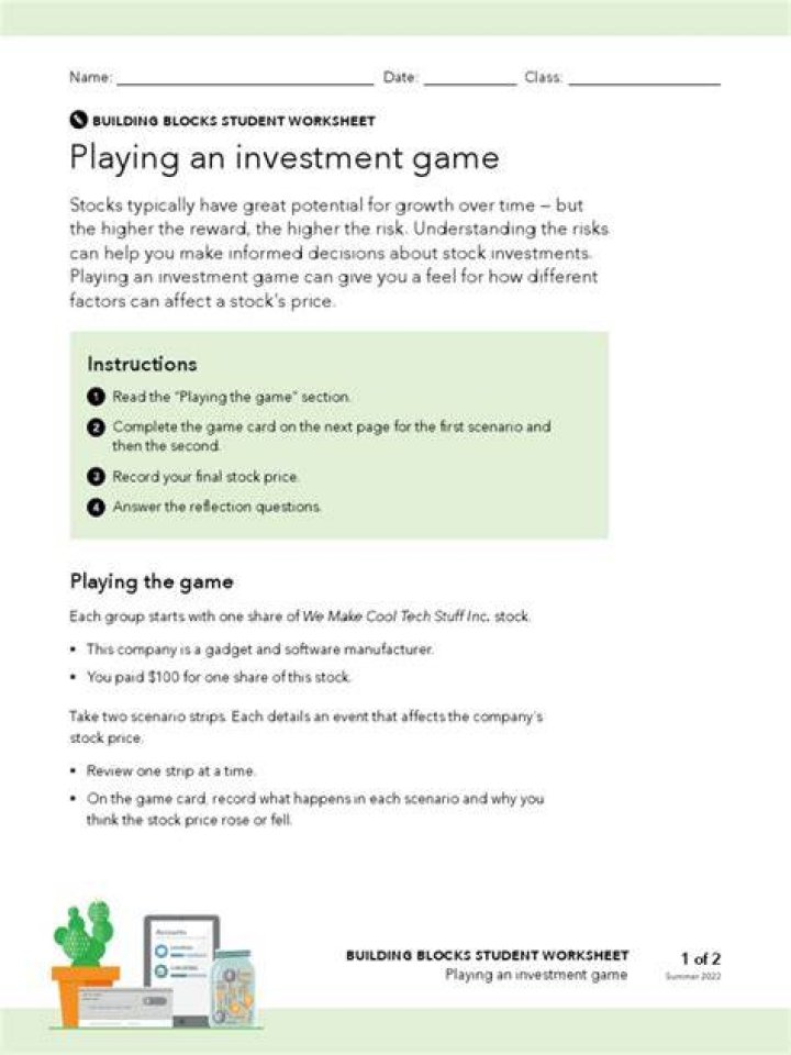 An Investment Game Student Instructions