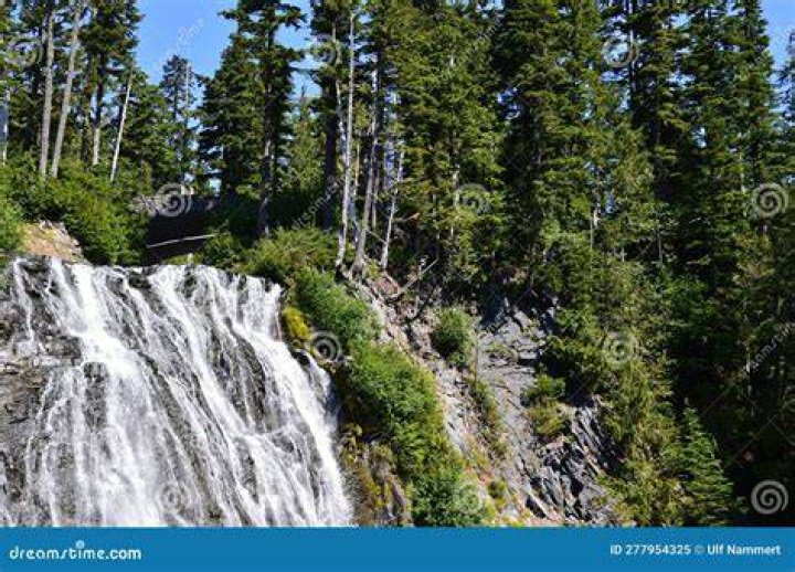 Autumn's Majestic Waterfall: Mount Rainier's Fall Splendor