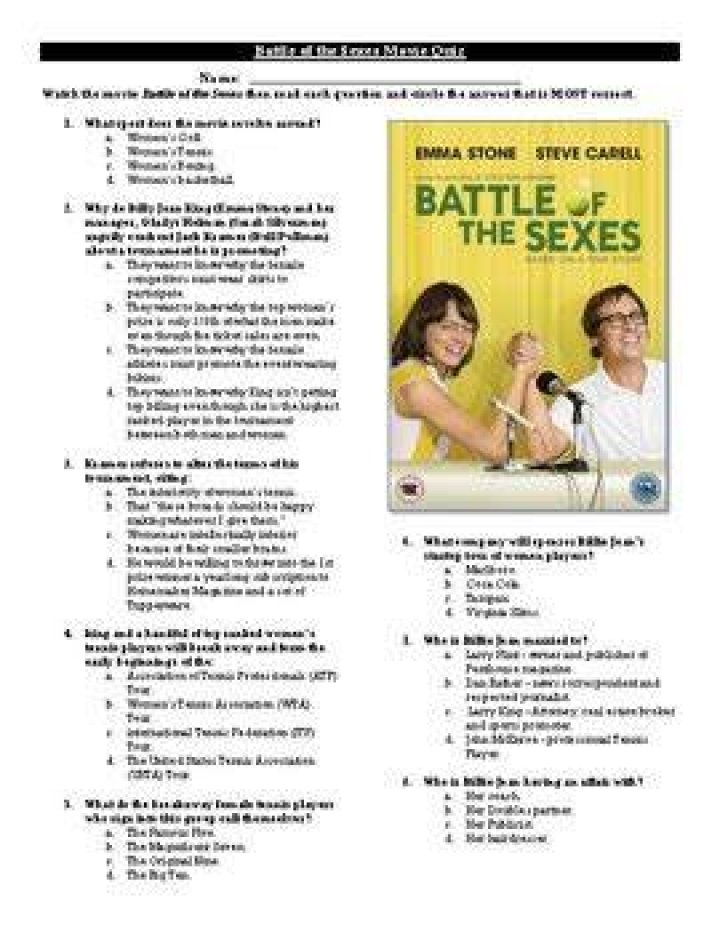 Battle of the Sexes Student Instructions