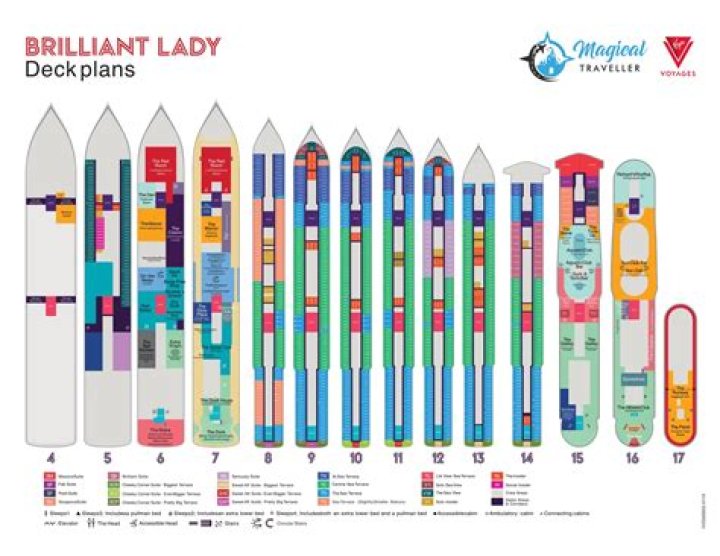 Comprehensive Valiant Lady Deck Plan By Virgin Voyages