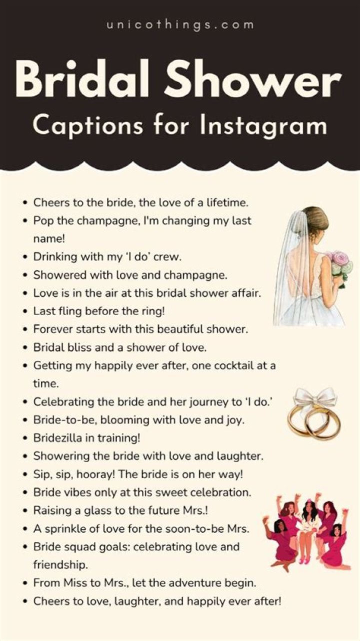 Discover Irresistible Bridal Shower Captions For The Bride