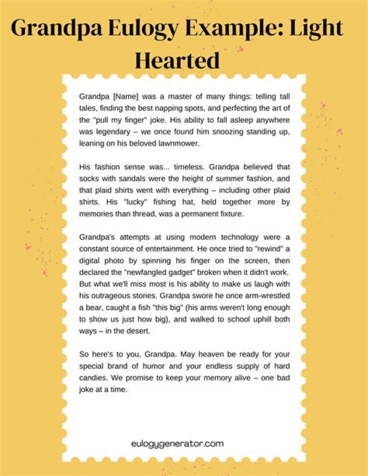 Discover The Art Of Crafting A Grandpa Eulogy That Inspires