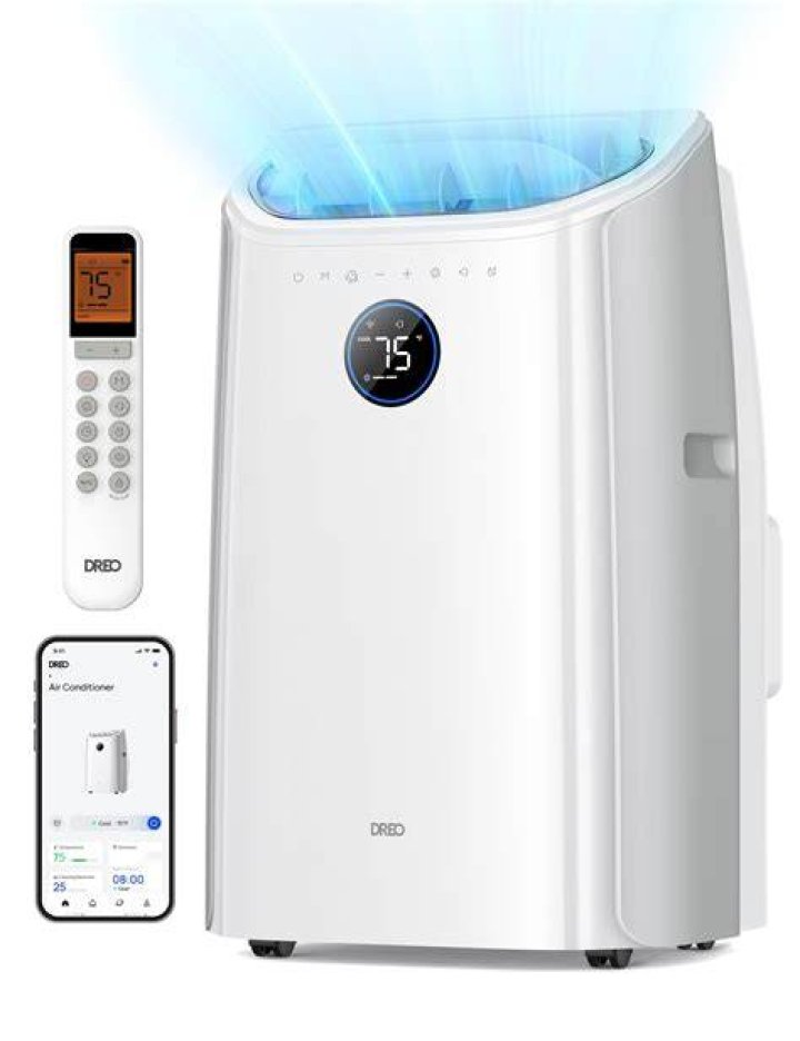 Easy Shop | American Comfort ACW613C 13,000 BTU Portable Air Conditioner with 3 Fan Speeds, R410 Refrigerant, AutoDrain Technology, LED Screen, Built-In Casters and 24-Hour Programmable Timer