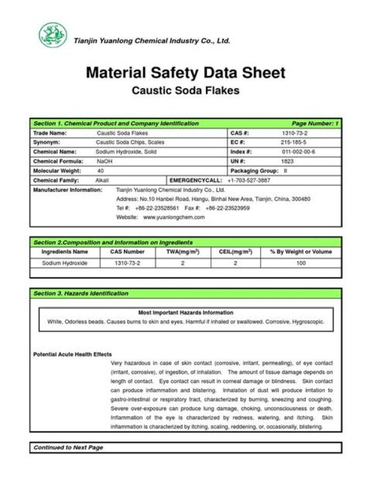 Liquid Caustic Soda 30%: MSDS, Uses & Safety