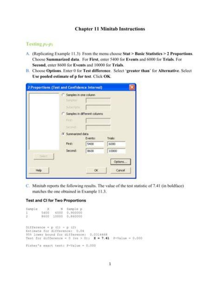 Minitab Instructions