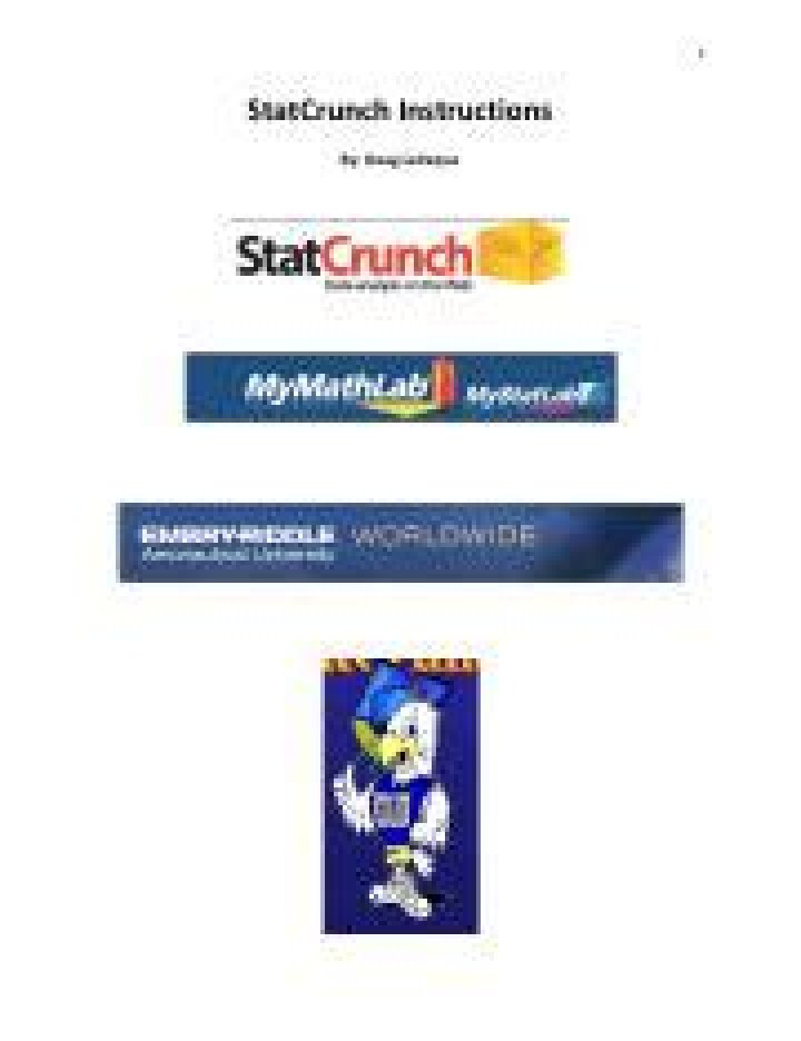 StatCrunch Instructions
