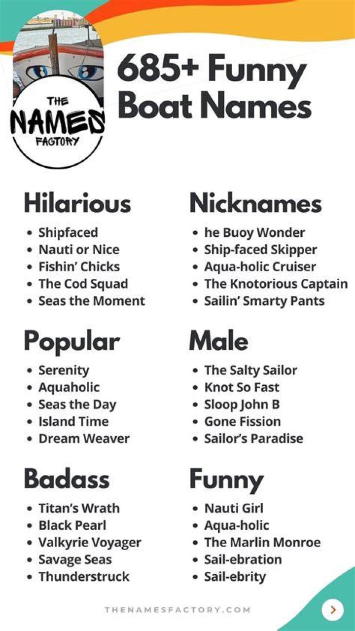 Unforgettable And Hilarious Boat Names That Will Make You Giggle