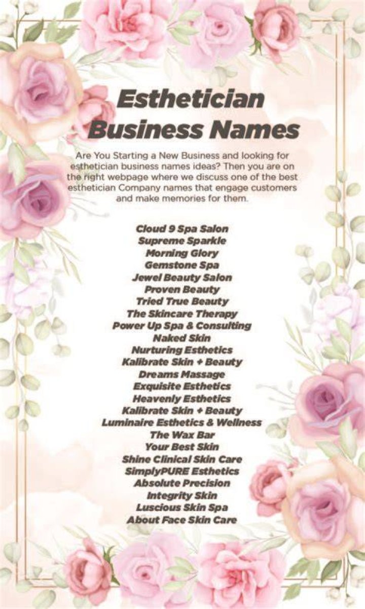 Unlock The Secrets To Unforgettable Esthetician Business Names