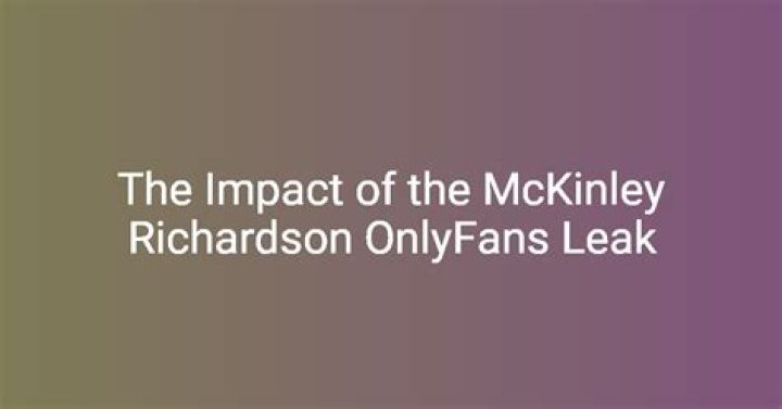 Unveiling The Life Of McKinley Richardson: A Journey Through Time