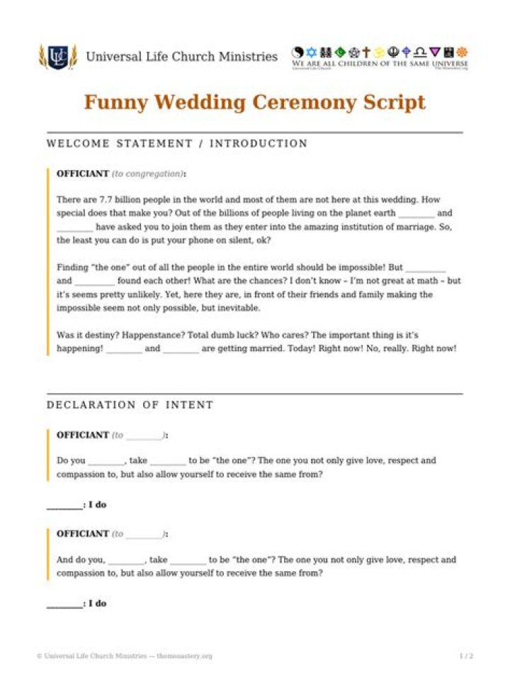 Your Ultimate Guide To Funny Wedding Ceremony Scripts